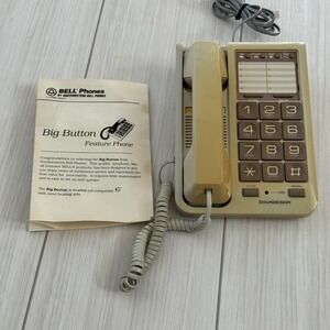 Vintage Bell Phones Soundesign‎ Big Button Feature Phone Beige Owners Manual